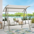 thumbnail image 1 of Mainstays Cobble Hill 2-Seat Steel Canopy Porch Swing with Centre Table, Cream, 1 of 7