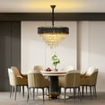 thumbnail image 6 of Modern Crystal Chandeliers 5 Tiers Black and Gold Pendant Light Fixtures, 10 Lights Black Modern Chandeliers for Living Room Dining Room Bedroom Kitchen, 6 of 7