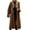 Coffee, variant on Women's Winter Plus Size Trench Coat Long Sleeve Plush Coat Color: Gold Size: L