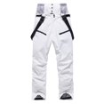 thumbnail image 3 of AWZXDE Men's Winter Ski Pants with Suspenders Buckle Insulated Warm Snowboard Overpants for Cold Weather White,M, 3 of 3