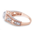thumbnail image 4 of 1 1/2 Ct Round Cut Lab Created Moissanite Diamond Halo Cluster Engagement Ring In 14K Rose Gold Plated Sterling Silver(G-H Color,VVS1 Clarity,1.50 Cttw)-5, 4 of 8