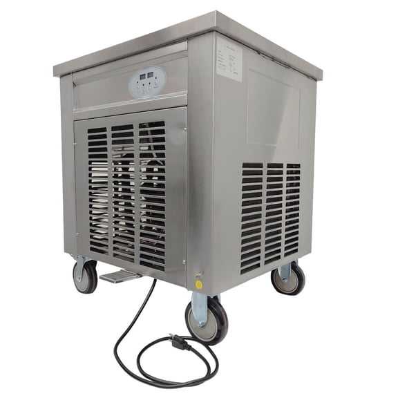 Frozen Yogurt Maker Machine with 19.68" Single Square Pan Commercial Fried Ice Cream Roll Machine