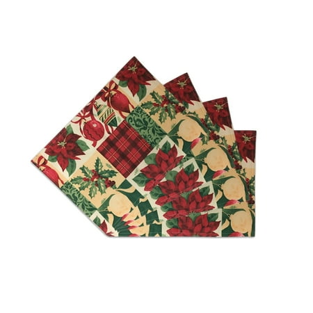

Holiday Christmas Decorative Fabric Placemat Set of 4 13 x18 - Christmas Gift