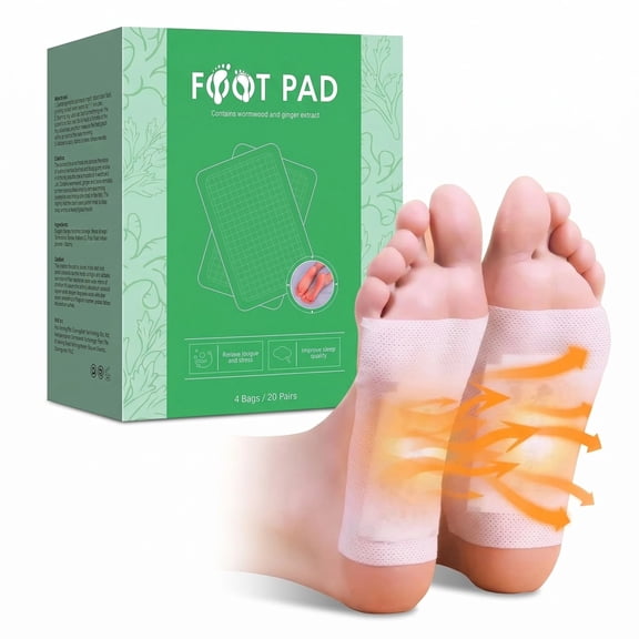 Grocerism Ginger Wormwood Foot Care Pads, Bamboo Vinegar, 40 Pcs for Home & Travel