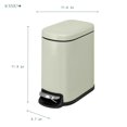 thumbnail image 3 of Acento Linea Slim Rectangular Step Trash Can, 1.3 Gallon Bathroom Waste Bin with Soft-Close Lid and Removable Inner Bucket, Soft Touch Sage Green, 3 of 10