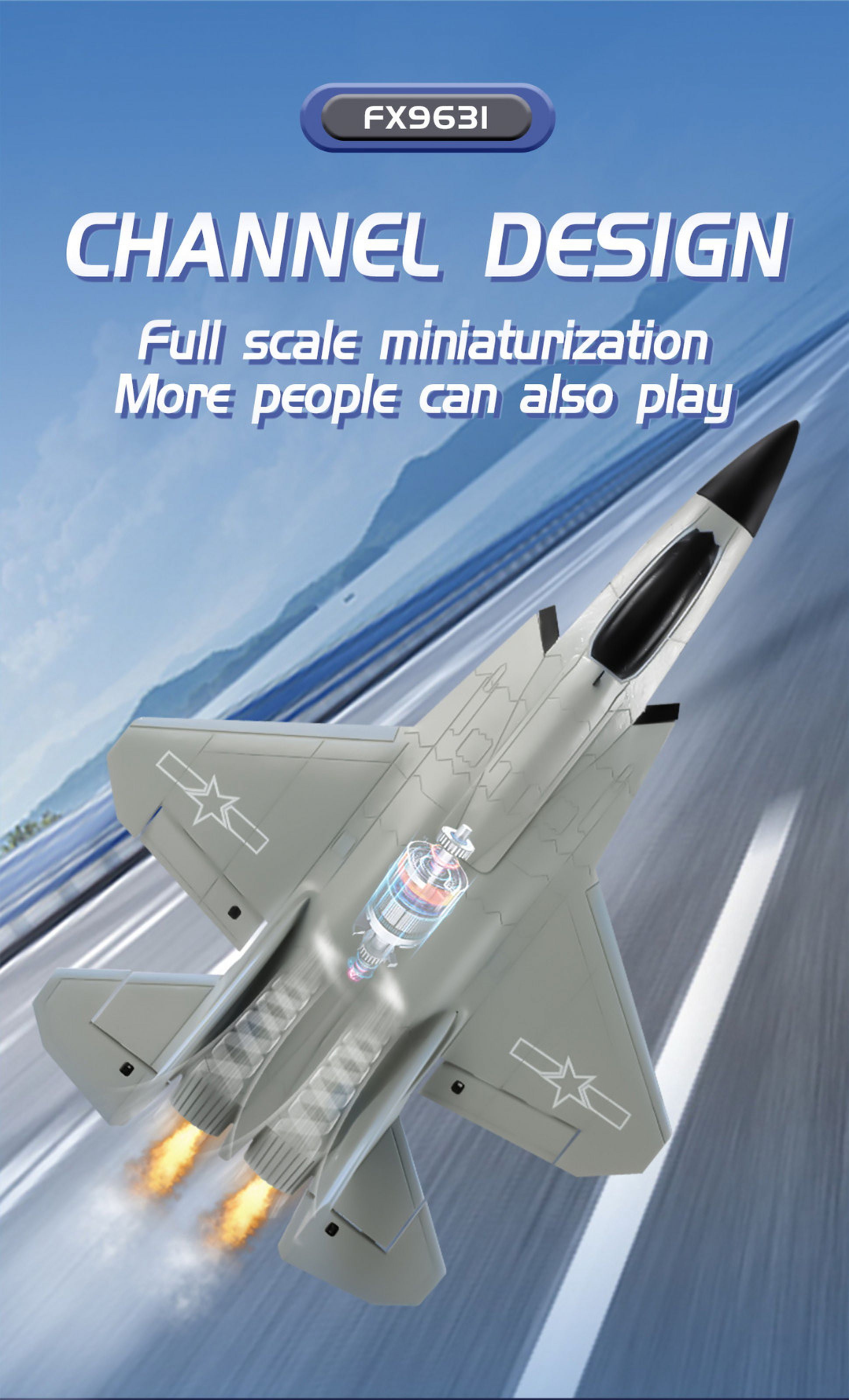 Gqtwoy 4 Channel Brushless Motor RC Airplane - Foam Material, Stable Flight, LED Searchlight, 2.4GHz Interference-Free Control, Suitable for Beginners and Adults
