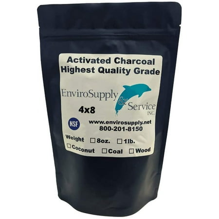 EnviroSupply 4x8 Activated Carbon (Virgin Coconut Shell), [1 Pound Bag], Bulk Charcoal for Gas, Air Purification, Odor Removal, Deodorizer Vapor Phase Applications - Resealable