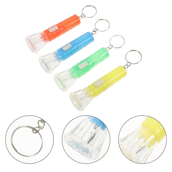 FRCOLOR 10pcs Mini Plastic Torch Flashlight Keychain Light Small Portable Hand Lamp for Home and Outdoor Use (Mixed Colors)