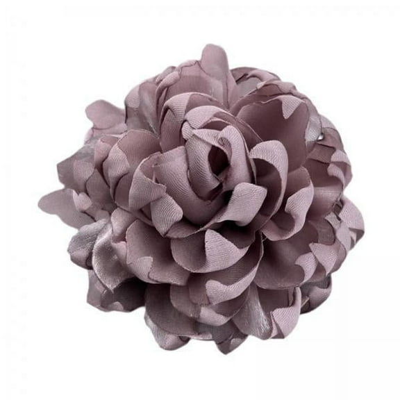 yuksok 2x Flower Brooch Satin Camellia Flower Corsage, Large Handmade Boutonniere Flower Hair Clip for Banquet Ceremony Jewelry Gifts