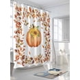 thumbnail image 3 of Fsddascl Fall Pumpkin Shower Curtain Set - Extra Long 72" x 96" Washable Bathtub Curtain with 12 Hooks, Thanksgiving Eucalyptus Sunflower Rose Waterproof Fabric Stall Shower Curtains for Bathroom, 3 of 6