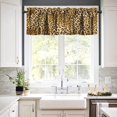 thumbnail image 4 of Leopard Print Valance Curtain Skin Pattern Wild Animal Powerful Panther Big Cat, Rod Pocket Valance Window Treatments 1 Panel Short Curtains for Kitchen Farmhouse Living Room 54 x 18 in, 4 of 6