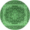 thumbnail image 1 of Ahgly Company Indoor Round Medallion Emerald Green Traditional Area Rugs, 5' Round, 1 of 4
