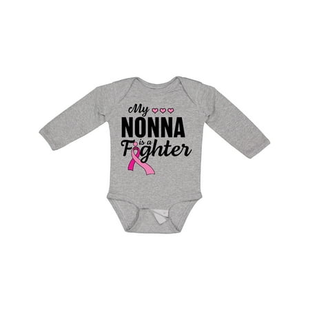 

Inktastic Breast Cancer Awareness My Nonna is a Fighter Gift Baby Boy or Baby Girl Long Sleeve Bodysuit