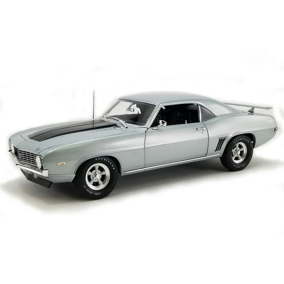 1969 Chevy Camaro Built by Dick Harrell, Cortez Silver w/Black Stripe - Acme A1805725 - 1/18 Scale Diecast Model Car