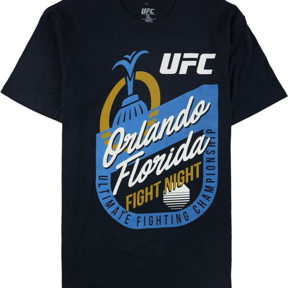 UFC Mens Orlando Florida Fight Night Graphic T-Shirt, Blue, Medium