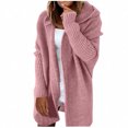 thumbnail image 2 of Puntoco Abrigo Moda Mujer Color Sólido Medio Largo Suéter Grande Punto Con Capucha Cárdigan Abrigo Liquidación Puntoco Puntoco-1, 2 of 6