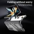 thumbnail image 7 of MonsDirect for 7.6 inch Samsung Galaxy Z Fold 3 5G 2021 Case, Clear Plating Frame Hard PC Back Shell With Screen Protector, Slim Anti-Drop Free Folding Hinge Protection for Galaxy Z Fold 3, Black, 7 of 7