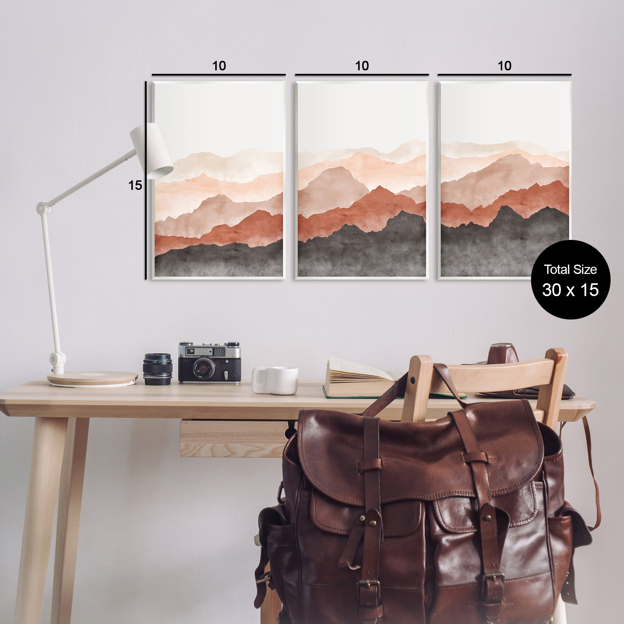 Stupell Southwestern Crags Mountain Peaks Landscape Painting Wall Plaque Unframed Art Print Wall Art, Set of 3