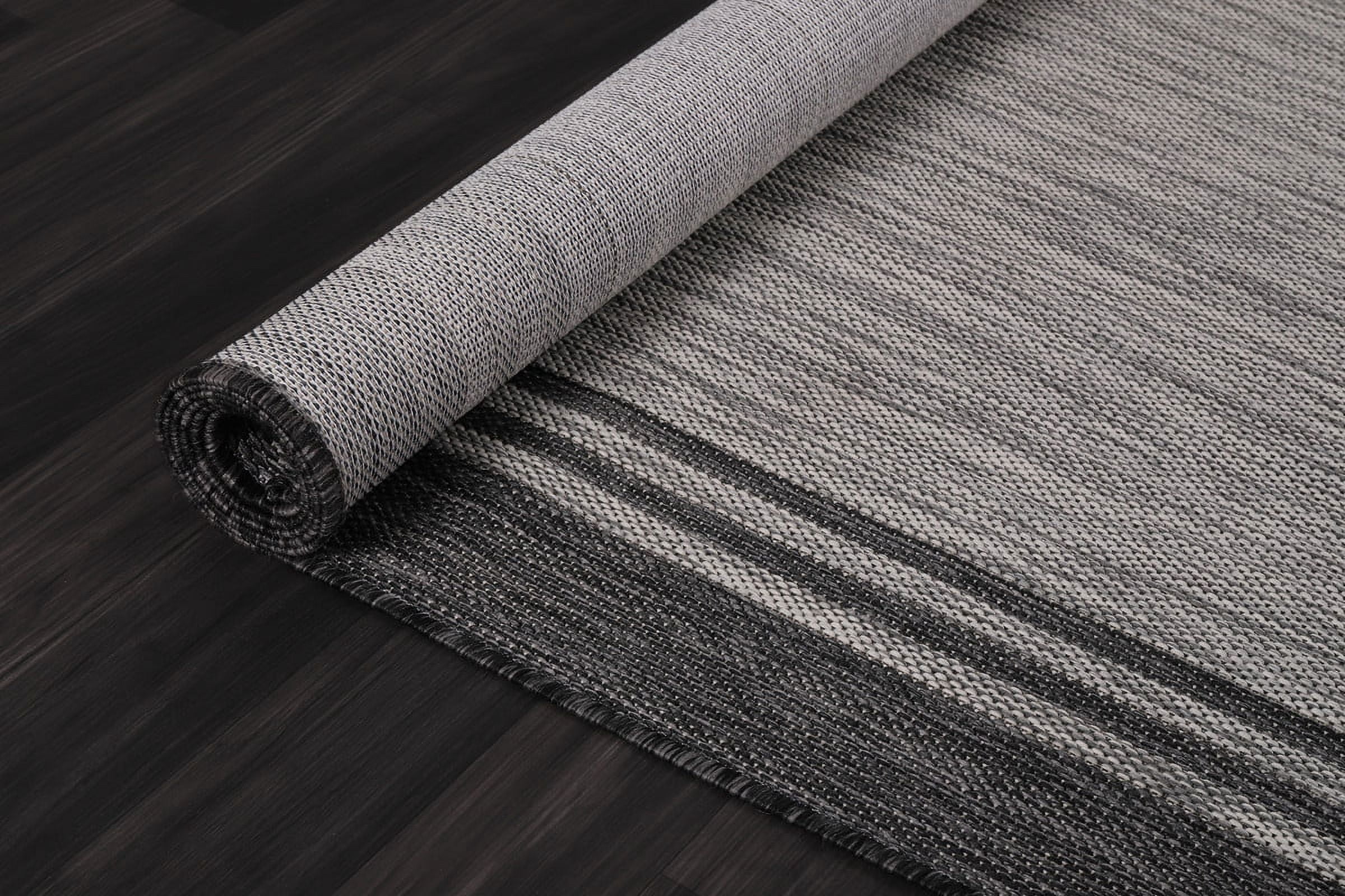 Beverly Rug Indoor/Outdoor Area Rugs, Waterproof Patio Porch Garden Carpet, Silver Gray, 9'x12'
