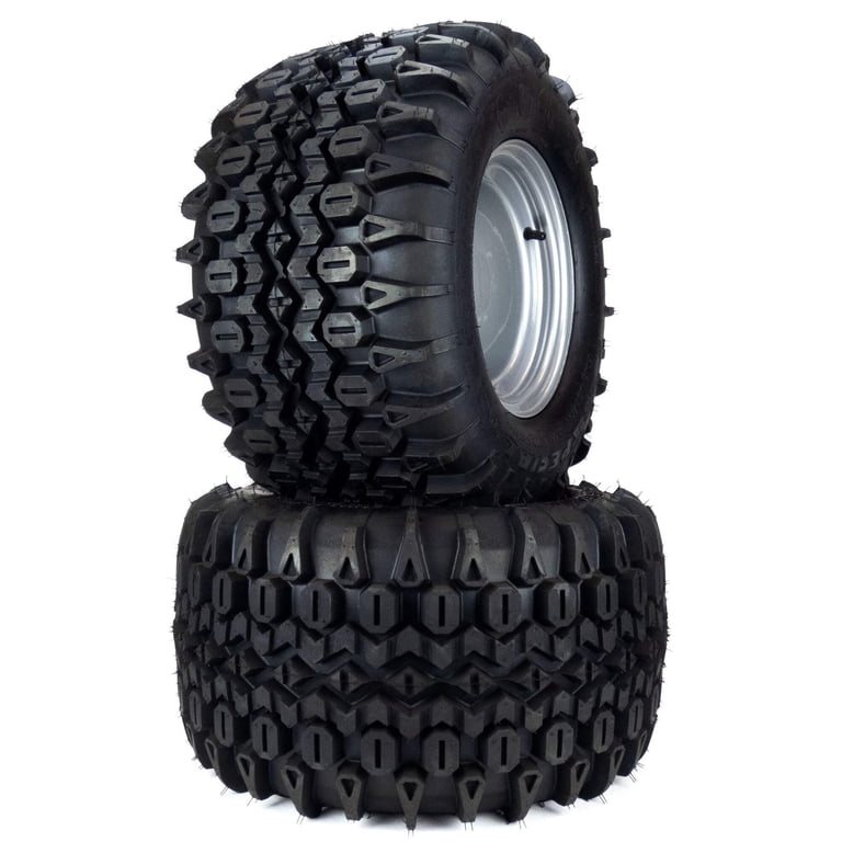 Pair of Aggressive Deep Lug Tire Assemblies: Heavy Duty 4 Lug