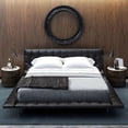 thumbnail image 2 of Nordic Italian Genuine Leather Bed Frame Solid Wood Queen Headboard 150 Modern King Size Beds Furniture Villa Cama Matrimonial My Lux Decor Round, 2 of 17