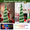 thumbnail image 3 of Árbol de Navidad Pinkswan de 1,5 m con luces, oropel verde y plateado, 3 of 8