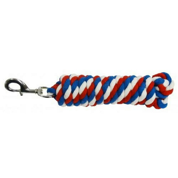Showman 10' Red, White & Blue Braided Cotton Lead Rope