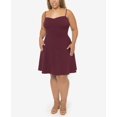 thumbnail image 1 of B Darlin Plus Trendy Strappy-Back Dress (Wine, 18W), 1 of 2