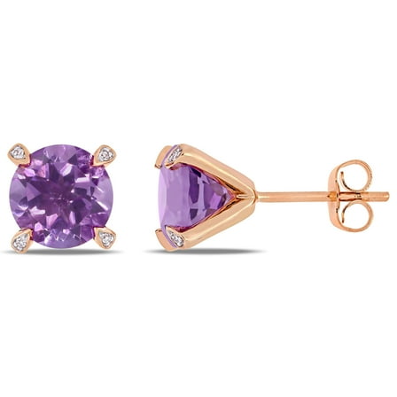 Everly Women's Amethyst 10k Rose Gold Earrings