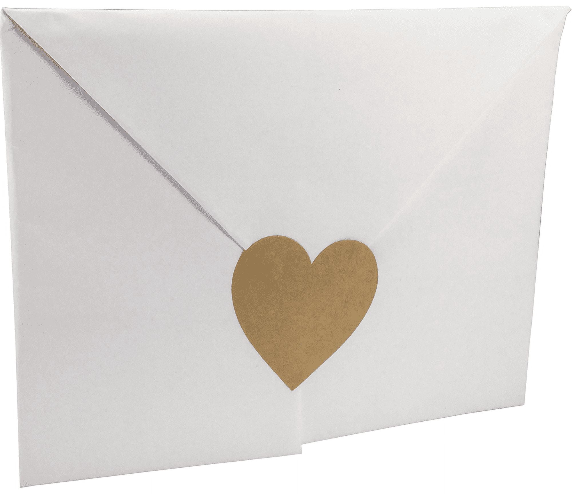 Brown Kraft Heart Stickers, 1.5 Inches in Size, 500 Labels on a Roll
