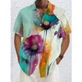 thumbnail image 3 of Camisas hawaianas con estampado de flores en 3D para hombre, camisas de manga corta para fiestas, camisas de gran tamaño para mujer, ropa Harajuku, blusas, 3 of 5