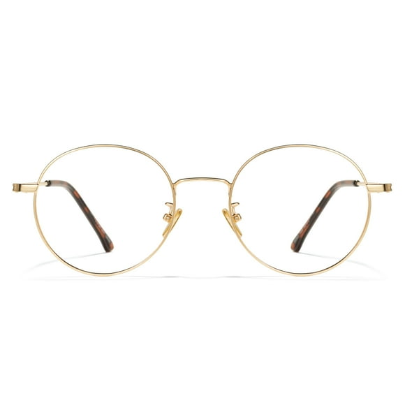 Cyxus Blue Light Glasses for Women Round Wire Frame Computer Glasses for Men UV Blocking Filter Clear Lens Metal Eyewear Ultralight Relieve Digital Screen Eye Strain, Headache
