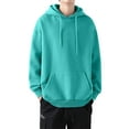 thumbnail image 1 of LUXUR Mens Long Sleeve Pullover Leisure Winter Hoodies Lake Green XL, 1 of 3
