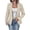 Beige, variant on Women's Ruffled Collar Printed Slim Fit Casual Jacket Elegant Fashion Coat Beige L