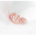 thumbnail image 1 of Unique Flower Ring, Floral Ring in 10K Rose Gold Over Silver Natural Tourmaline Ring, Dainty Flower Ring, Promise Ring For Her, October Birthstone Ring, 1 of 5