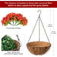 thumbnail image 5 of Artificial Hanging Flowers in Basket, Artificial Petunias Arrangement, inch Coconut Lining Basket with Morning Glories Fake Plants for Patio Garden Porch Deck Spring Decoration(Fuchsia), 5 of 5