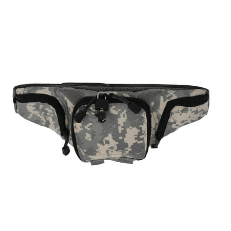 Garrison Grip Camouflage Concealed Carry 3 Compartment Durable Canvas Fanny Pack for Small Pistols with Locking Gun
