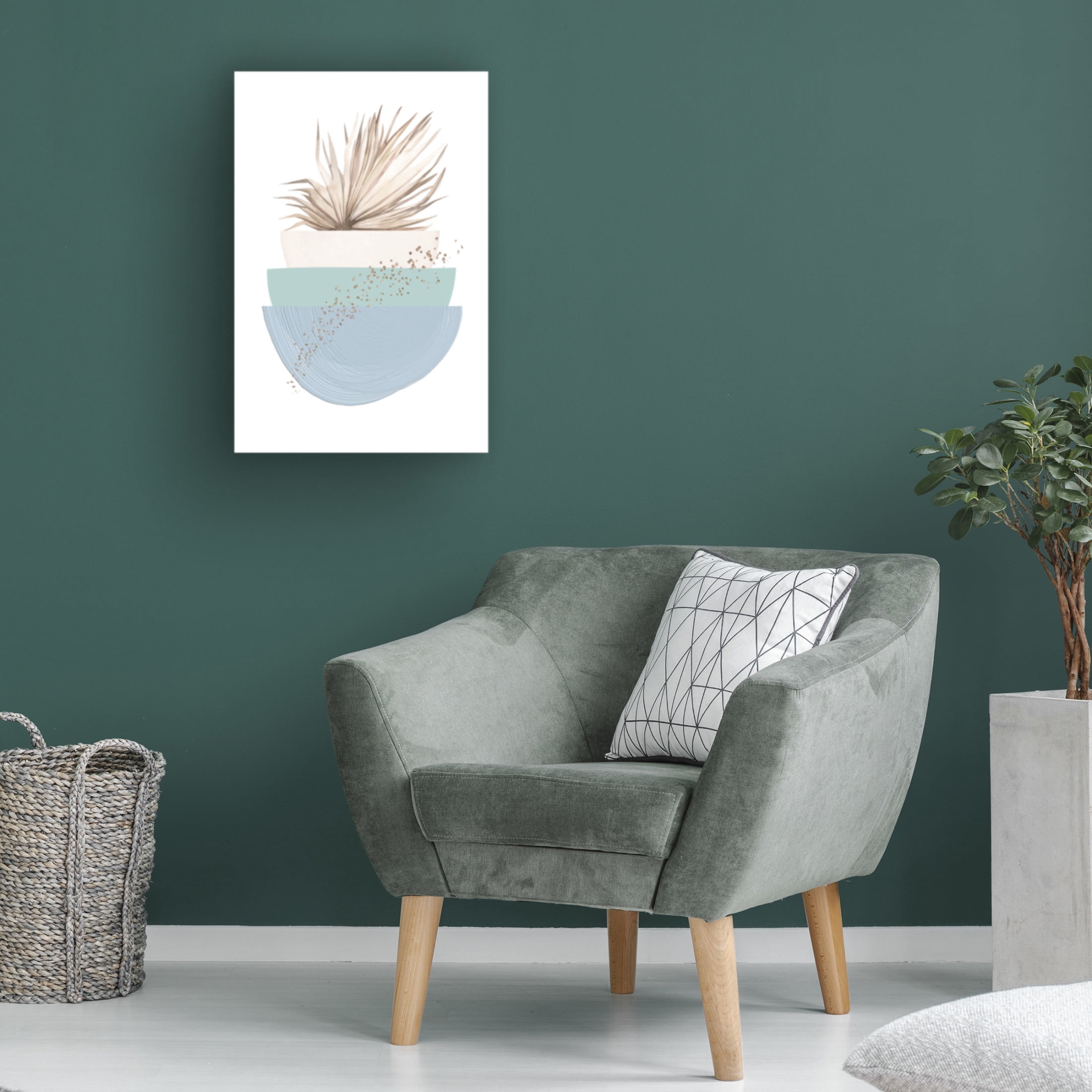 Trademark Fine Art Sally Ann Moss Blue green boho 3 Canvas Wall Art