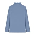 thumbnail image 5 of Turilly Women's Ruffle V-Neck Shirts Fashion Ladies Long Sleeve Solid Blouse Casual Loose Fit Pullover Top, 5 of 6