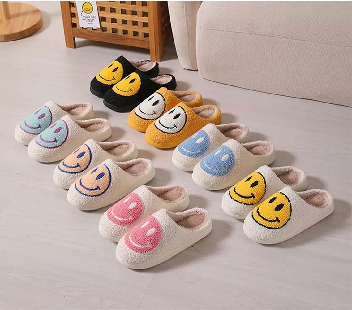 smiley face slippers primark
