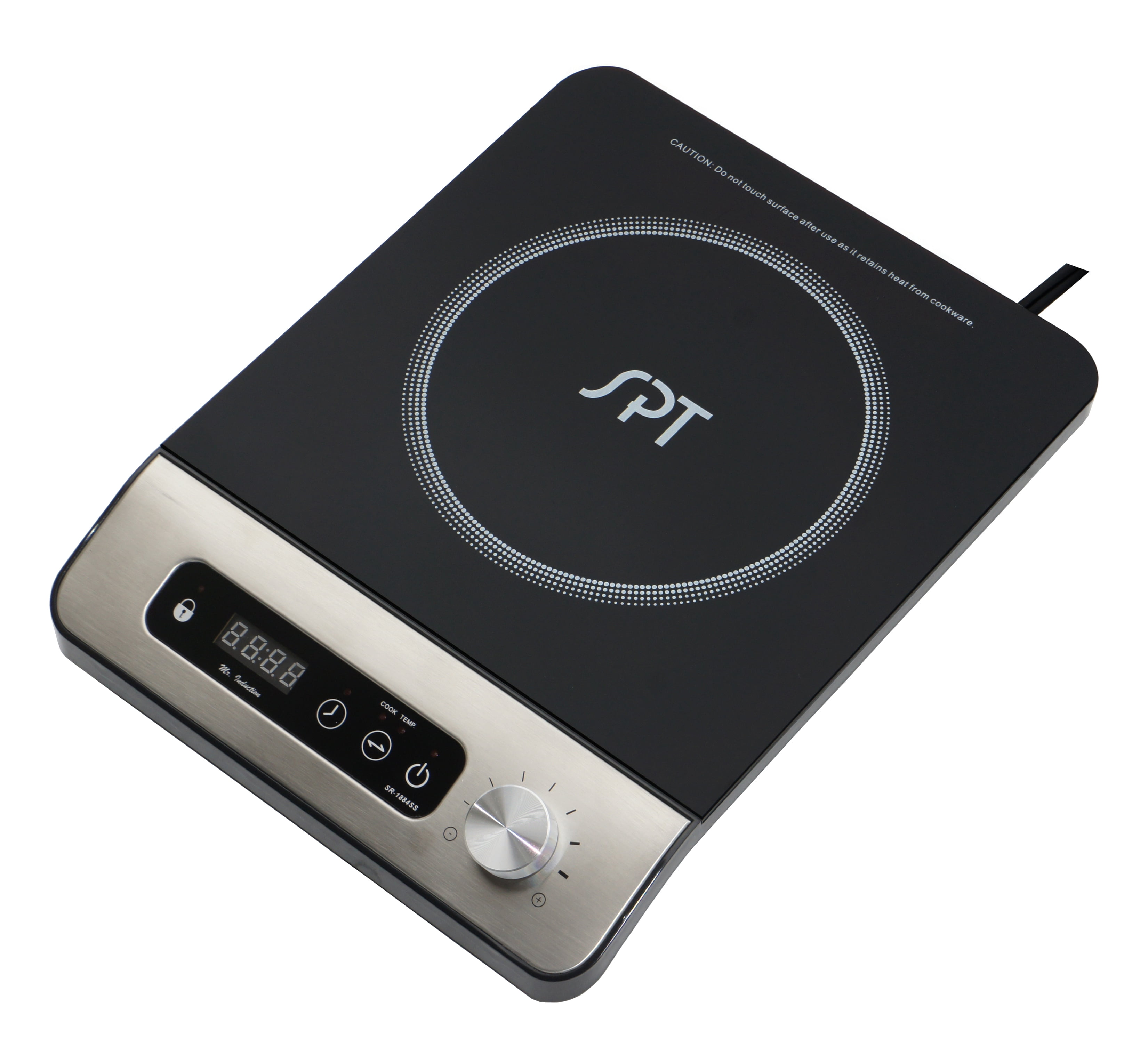 Sunpentown SR-1884SS-42B 1650W Induction Cooker with Control knob and Stainless Steel Pot