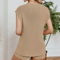 thumbnail image 5 of Crochet Top and Shorts Set Womens Beach Cover Up Bikini Swimsuit Cap Sleeve See-through Soft Knit Summer Outfits (XL, Khaki), 5 of 5