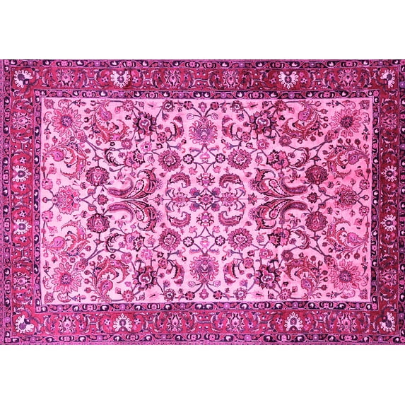 Ahgly Company Indoor Rectangle Persian Pink Traditional Area Rugs, 6' x 9'
