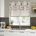 thumbnail image 4 of Coffee Curtain Valances for Windows, Kitchen Valance Window Treatments Panel 2 Pack, Brown Beans Cup Dessert Drink Monochrome Rod Pocket Short Curtains for Bathroom Bedroom 54 x 18 Inch, 4 of 8