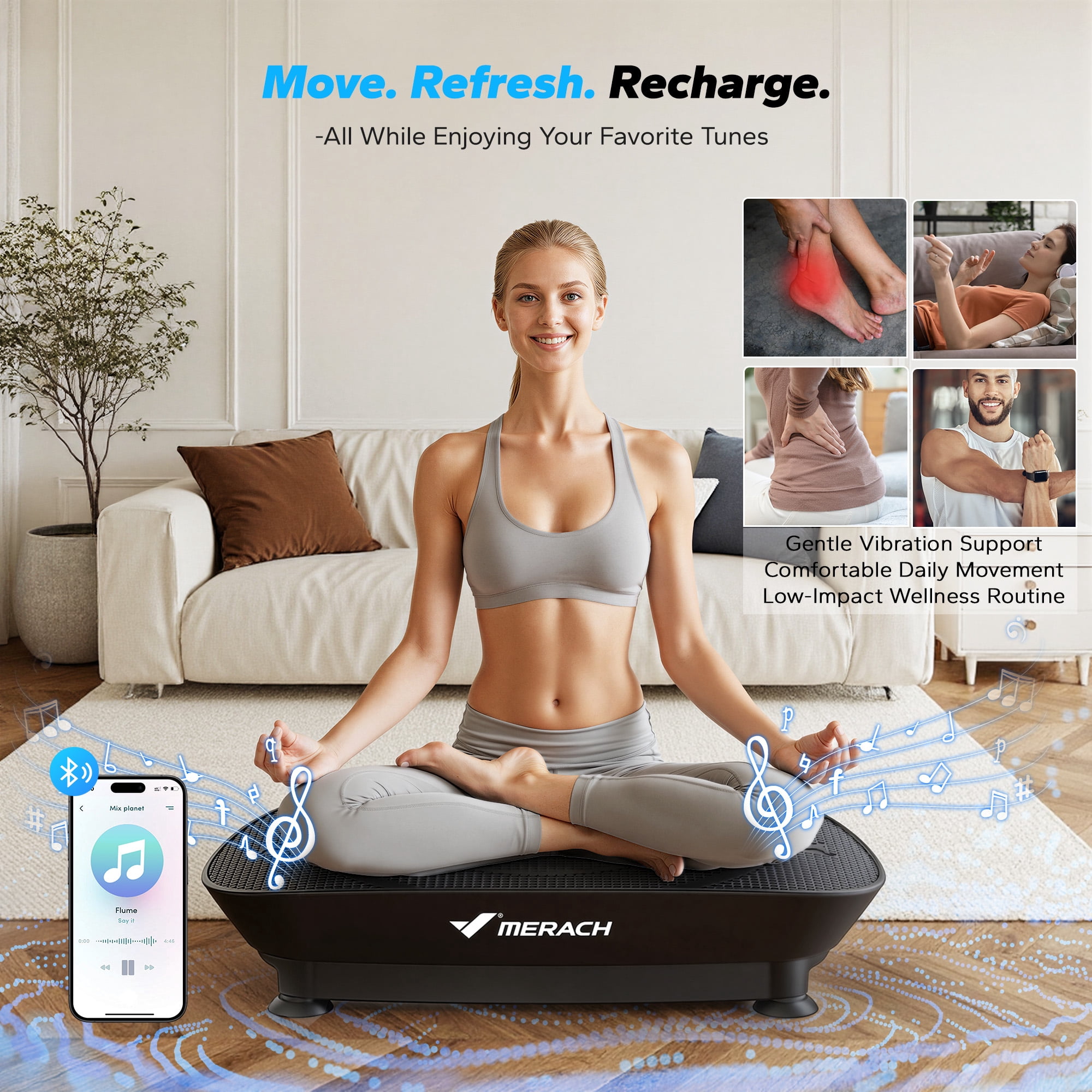 MERACH Vibration Plate Exercise Machine, Whole Body Shake Plate Exercise Machine with Remote Control