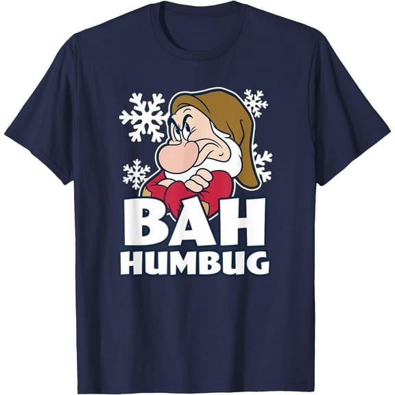 Snow White & the Seven Dwarfs Christmas Grumpy Humbug DTG Print Unisex T-Shirt