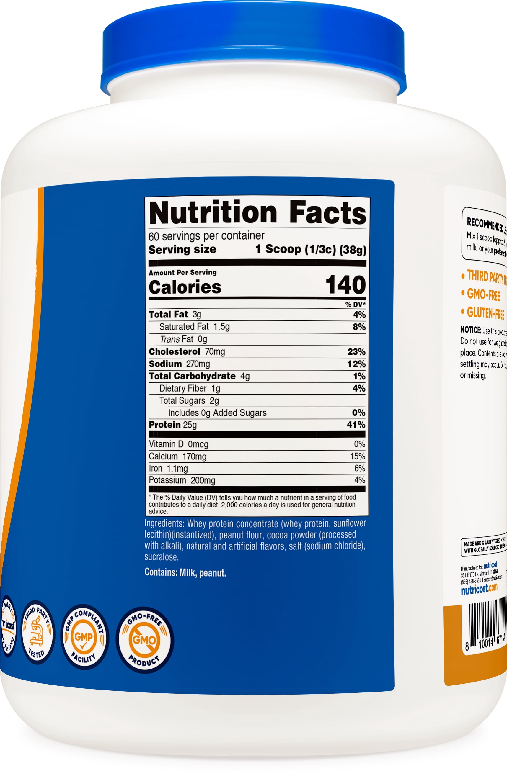 Nutricost Whey Protein Concentrate Powder (Chocolate Peanut Butter) 5LBS