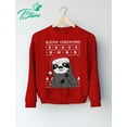 thumbnail image 4 of Tstars Slothy Christmas Ugly Christmas Sloth Sweatshirt X-Large Red, 4 of 4
