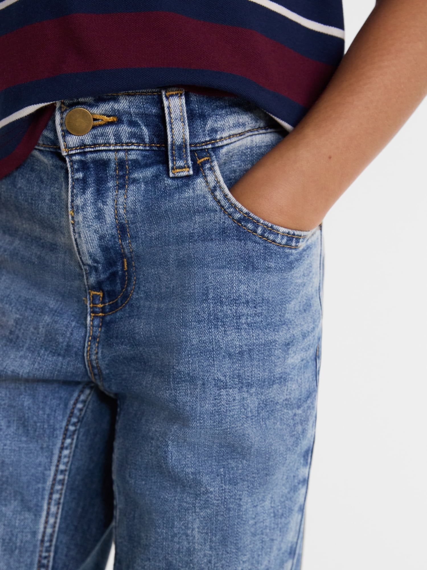 Wonder Nation Boys Straight Leg Denim Jeans, Sizes 4-18 and Husky