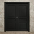 thumbnail image 3 of Sliding French Double Pocket Doors 72 x 84 inches | Ego 5012 Painted Black Oak | Kit Rail Hardware | Solid Wood Interior Bedroom Modern Doors, 3 of 5
